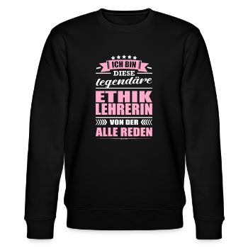 Ich Bin Diese Legendäre Ethiklehrerin Lehrerin - Stanley/Stella Unisex Bio-Sweatshirt CHANGER  - Schwarz - Vorne - Nik (191cm) & Marisol (170cm)