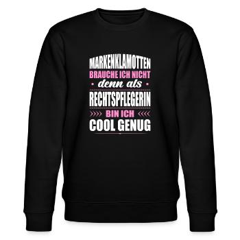 Markenklamotten Brauche Ich Nicht Rechtspflegerin - Stanley/Stella Unisex Bio-Sweatshirt CHANGER  - Schwarz - Vorne - Nik (191cm) & Marisol (170cm)