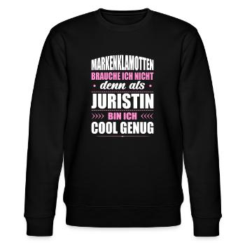 Markenklamotten Brauche Ich Nicht Juristin - Stanley/Stella Unisex Bio-Sweatshirt CHANGER  - Schwarz - Vorne - Nik (191cm) & Marisol (170cm)