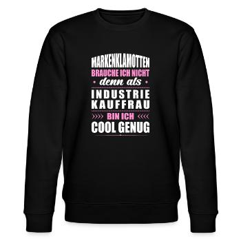 Markenklamotten Ich Nicht Industriekauffrau Büro - Stanley/Stella Unisex Bio-Sweatshirt CHANGER  - Schwarz - Vorne - Nik (191cm) & Marisol (170cm)