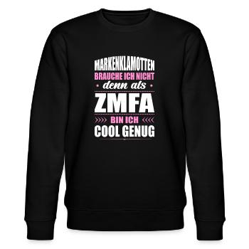 Markenklamotten Brauche Ich Nicht ZMFA - Stanley/Stella Unisex Bio-Sweatshirt CHANGER  - Schwarz - Vorne - Nik (191cm) & Marisol (170cm)