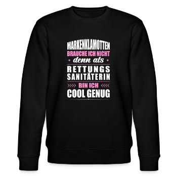 Markenklamotten Ich Nicht Rettungssanitäterin Sani - Stanley/Stella Unisex Bio-Sweatshirt CHANGER  - Schwarz - Vorne - Nik (191cm) & Marisol (170cm)