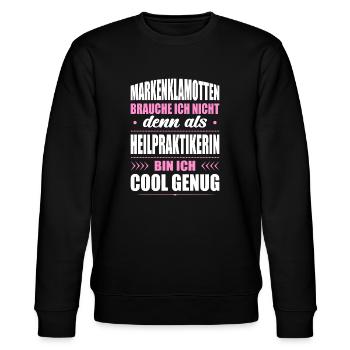 Markenklamotten Brauche Ich Nicht Heilpraktikerin - Stanley/Stella Unisex Bio-Sweatshirt CHANGER  - Schwarz - Vorne - Nik (191cm) & Marisol (170cm)
