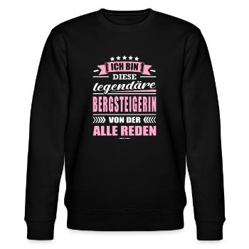 Ich Bin Diese Legendäre Bergsteigerin Klettern - Stanley/Stella Unisex Bio-Sweatshirt CHANGER  - Schwarz - Vorne - Nik (191cm) & Marisol (170cm)