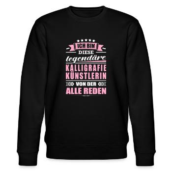 Ich Bin Diese Legendäre Kalligrafie Künstlerin - Stanley/Stella Unisex Bio-Sweatshirt CHANGER  - Schwarz - Vorne - Nik (191cm) & Marisol (170cm)