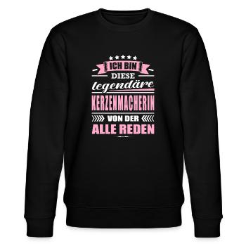 Ich Bin Diese Legendäre Kerzenmacherin Kerzen - Stanley/Stella Unisex Bio-Sweatshirt CHANGER  - Schwarz - Vorne - Nik (191cm) & Marisol (170cm)
