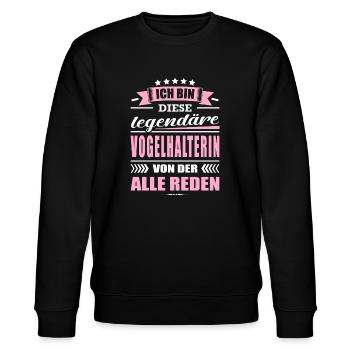 Ich Bin Diese Legendäre Vogelhalterin Vogelkunde - Stanley/Stella Unisex Bio-Sweatshirt CHANGER  - Schwarz - Vorne - Nik (191cm) & Marisol (170cm)