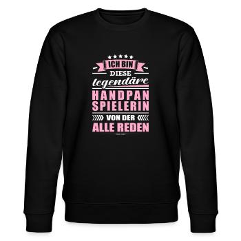 Ich Bin Diese Legendäre Handpanspielerin Handpan - Stanley/Stella Unisex Bio-Sweatshirt CHANGER  - Schwarz - Vorne - Nik (191cm) & Marisol (170cm)