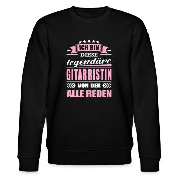 Ich Bin Diese Legendäre Gitarristin Musikerin - Stanley/Stella Unisex Bio-Sweatshirt CHANGER  - Schwarz - Vorne - Nik (191cm) & Marisol (170cm)