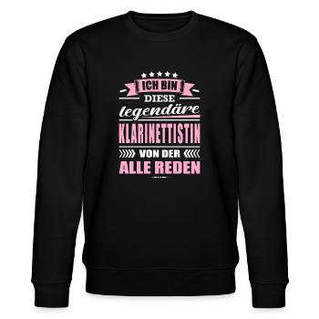 Ich Bin Diese Legendäre Klarinettistin Musikerin - Stanley/Stella Unisex Bio-Sweatshirt CHANGER  - Schwarz - Vorne - Nik (191cm) & Marisol (170cm)