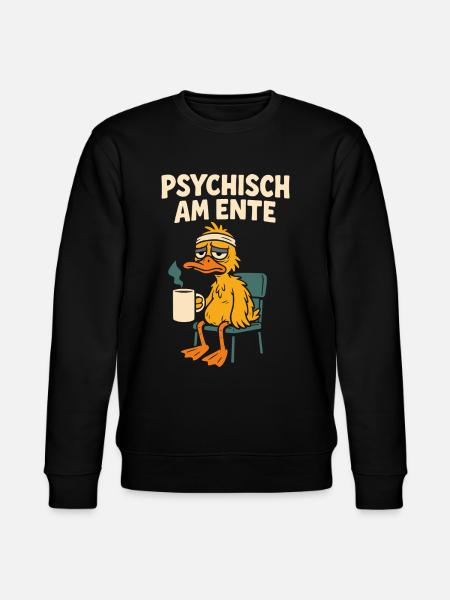 Psychisch am Ente Lustige Enten Spruch - Stanley/Stella Unisex Bio-Sweatshirt CHANGER - Schwarz