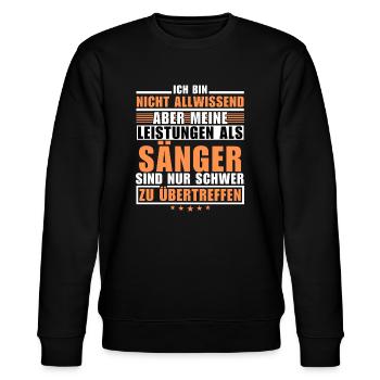 Unübertroffene Leistung als Sänger - Stanley/Stella Unisex Bio-Sweatshirt CHANGER  - Schwarz - Vorne - Nik (191cm) & Marisol (170cm)