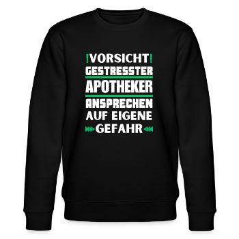Gestresster Apotheker nicht ansprechen! - Stanley/Stella Unisex Bio-Sweatshirt CHANGER  - Schwarz - Vorne - Nik (191cm) & Marisol (170cm)