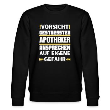 Gestresster Apotheker nicht ansprechen! - Stanley/Stella Unisex Bio-Sweatshirt CHANGER  - Schwarz - Vorne - Nik (191cm) & Marisol (170cm)