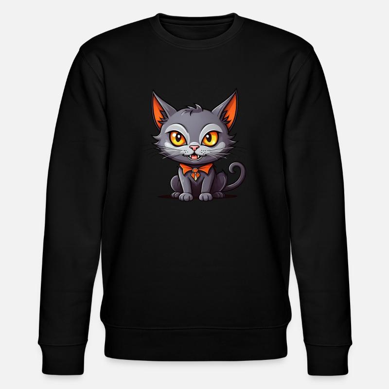 Schwarze Vampirkatze - Stanley/Stella Unisex Bio-Sweatshirt CHANGER  - Schwarz