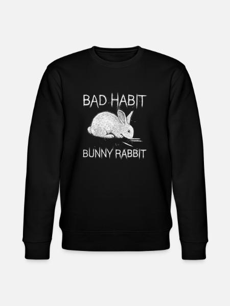 Bad Habit Bunny Rabbit - Stanley/Stella CHANGER Unisex Organic Sweatshirt - black