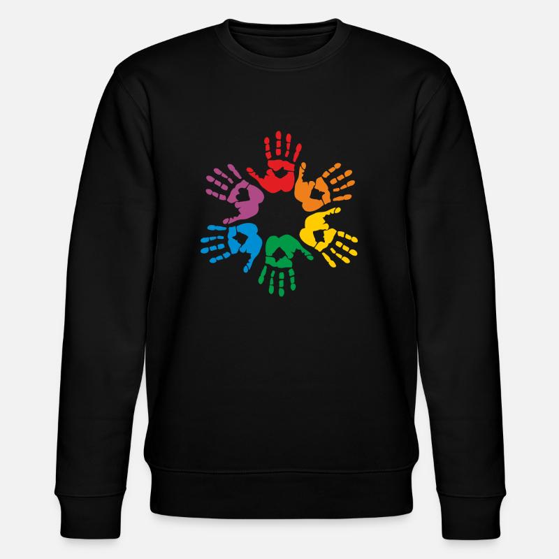 Rainbow hands - Stanley/Stella CHANGER Unisex Organic Sweatshirt - black