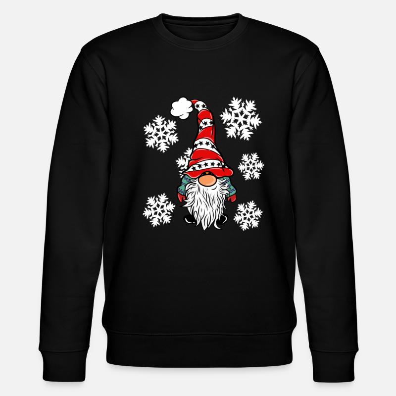 Wichtel mit Schneeflocken - Stanley/Stella Unisex Bio-Sweatshirt CHANGER - Schwarz
