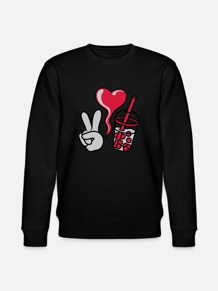 Peace Love Bubble Tea - Stanley/Stella CHANGER Unisex Organic Sweatshirt - black