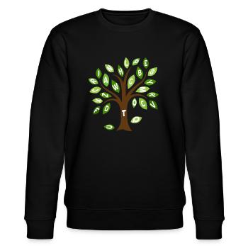Arbre feuilles alphabet - Sweat bio CHANGER Stanley/Stella Unisexe - noir - Devant - Nik (191cm) & Marisol (170cm)