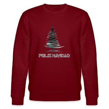 Merry Christmas , Feliz Navidad , Frohe Weihnachte - Stanley/Stella CHANGER Unisex Organic Sweatshirt - burgundy - Front - Nik (191cm) & Marisol (170cm)
