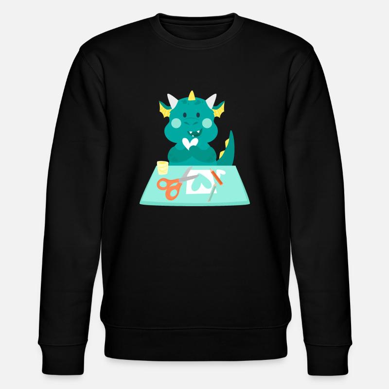Drache an einer Handwerksstation - Stanley/Stella Unisex Bio-Sweatshirt CHANGER  - Schwarz