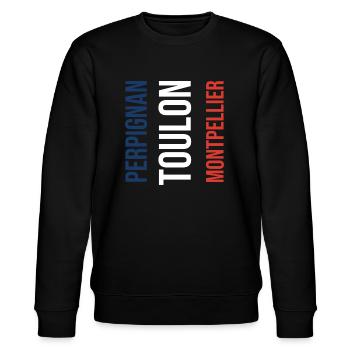 Perpignan - Toulon - Montpellier (France Trip) - Stanley/Stella CHANGER Unisex Organic Sweatshirt - black - Front - Nik (191cm) & Marisol (170cm)