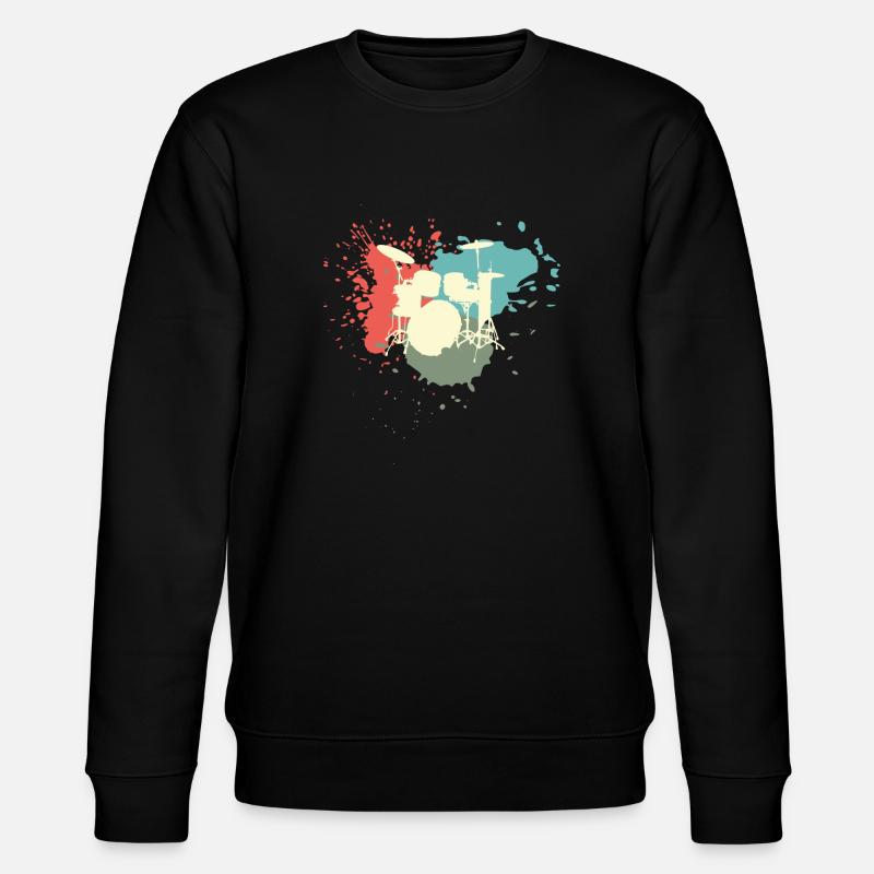 Drums Gift Retro - Stanley/Stella CHANGER Unisex Organic Sweatshirt - black