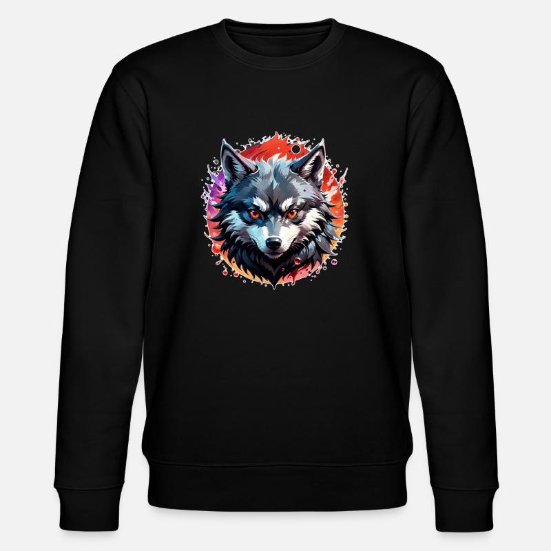 Wolf Tattoo - Stanley/Stella Unisex Bio-Sweatshirt CHANGER  - Schwarz