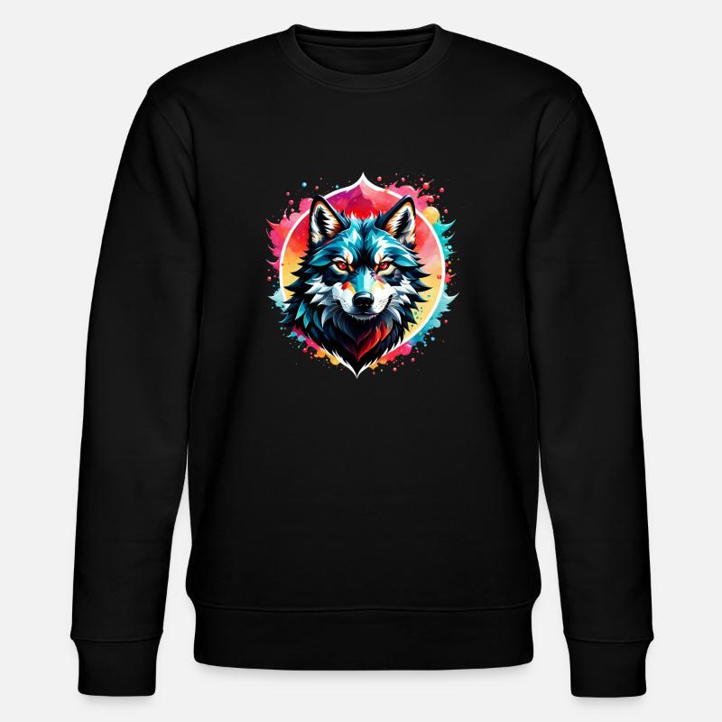 Wolf Tattoo - Stanley/Stella Unisex Bio-Sweatshirt CHANGER  - Schwarz