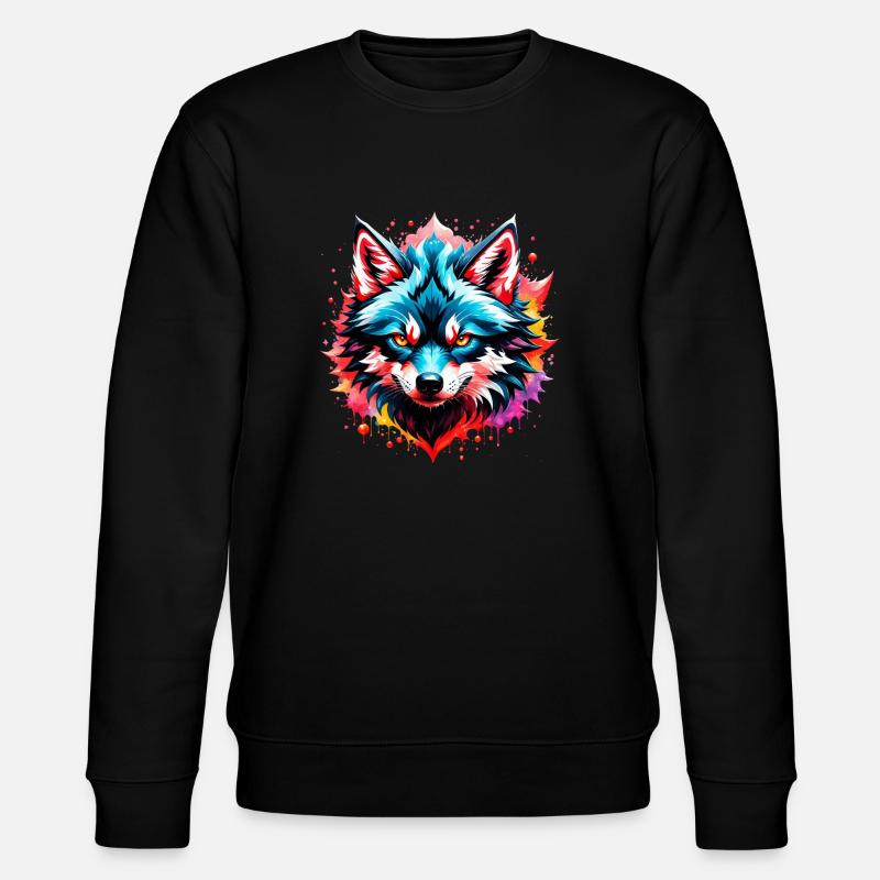 Wolf Tattoo - Stanley/Stella Unisex Bio-Sweatshirt CHANGER  - Schwarz