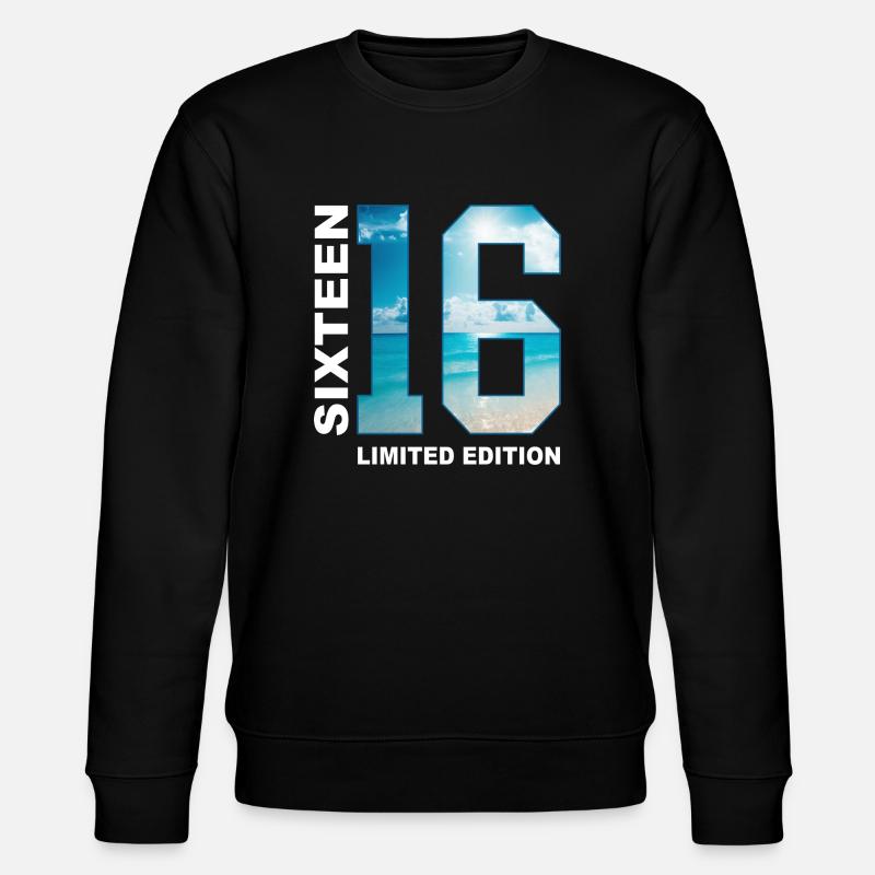 16th Birthday Gift - Stanley/Stella CHANGER Unisex Organic Sweatshirt - black