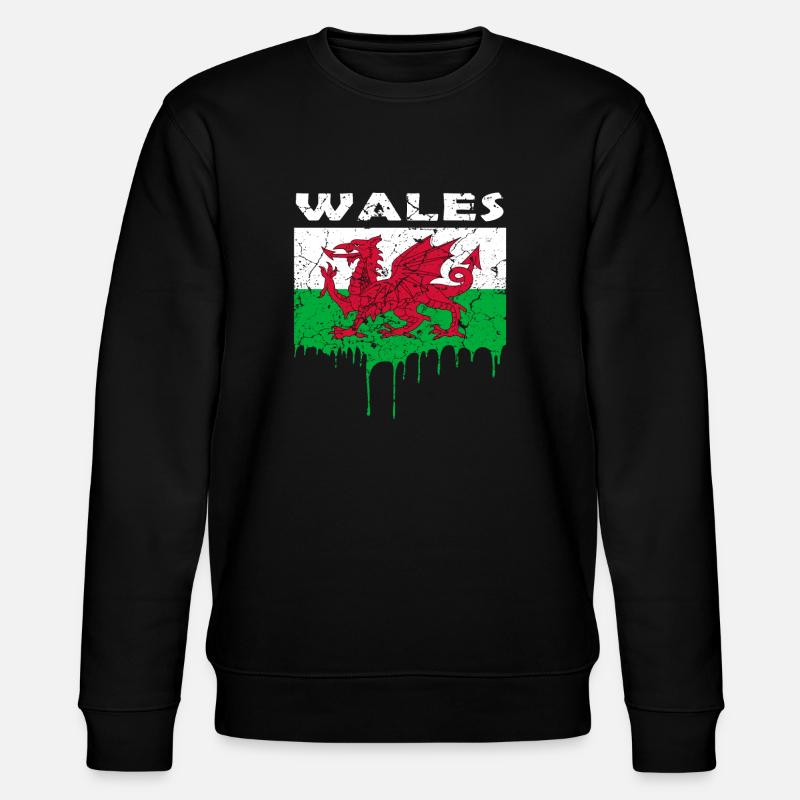 Wales Flagge - Stanley/Stella Unisex Bio-Sweatshirt CHANGER  - Schwarz