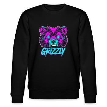 Grizzli - Sweat bio CHANGER Stanley/Stella Unisexe - noir - Devant - Nik (191cm) & Marisol (170cm)