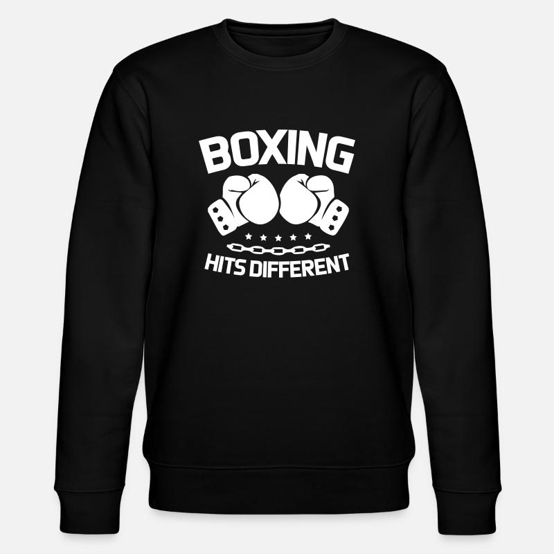 Boxing Hits Different - Stanley/Stella Unisex Bio-Sweatshirt CHANGER  - Schwarz