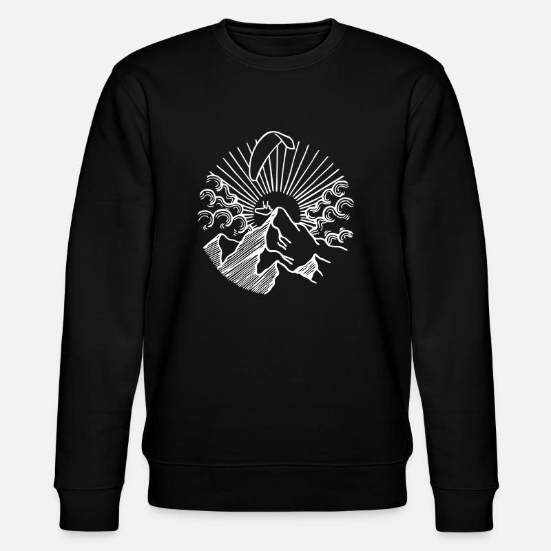 Paraglider Mountain Sunrise - Stanley/Stella Unisex Bio-Sweatshirt CHANGER - Schwarz