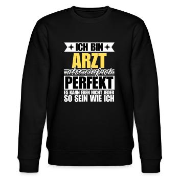 Perfekter Arzt - Stanley/Stella Unisex Bio-Sweatshirt CHANGER  - Schwarz - Vorne - Nik (191cm) & Marisol (170cm)