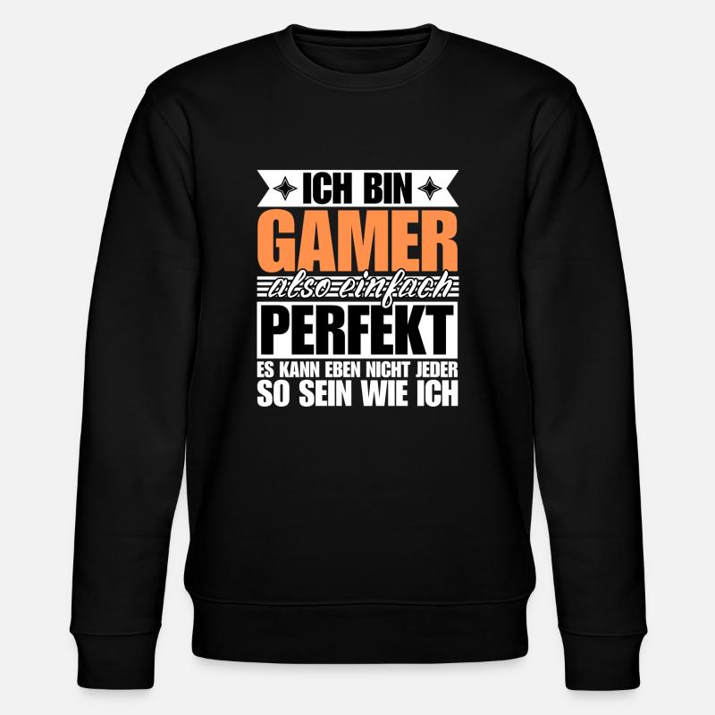 Perfekter Gamer - Stanley/Stella Unisex Bio-Sweatshirt CHANGER  - Schwarz