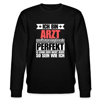 Perfekter Arzt - Stanley/Stella Unisex Bio-Sweatshirt CHANGER  - Schwarz - Vorne - Nik (191cm) & Marisol (170cm)