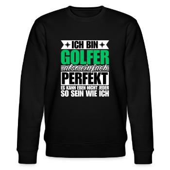 Perfekter Golfer - Stanley/Stella Unisex Bio-Sweatshirt CHANGER  - Schwarz - Vorne - Nik (191cm) & Marisol (170cm)