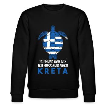 Kreta Schildkröten Griechenland - Stanley/Stella Unisex Bio-Sweatshirt CHANGER  - Schwarz - Vorne - Nik (191cm) & Marisol (170cm)