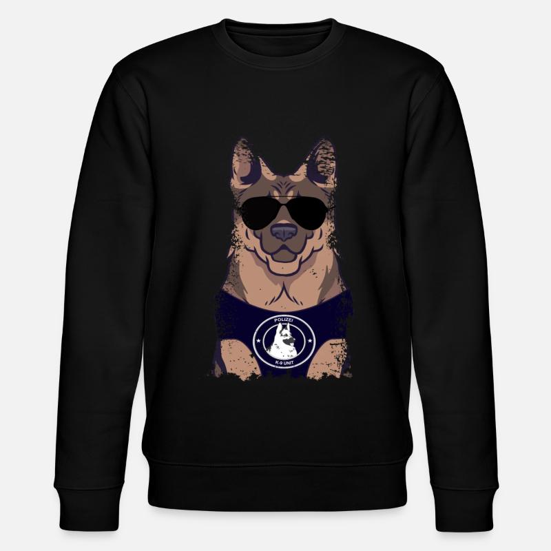 Polizeihund Deutscher Schäferhund - Stanley/Stella Unisex Bio-Sweatshirt CHANGER  - Schwarz