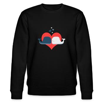 WHALE LOVE - Stanley/Stella CHANGER Unisex Organic Sweatshirt - black - Front - Nik (191cm) & Marisol (170cm)
