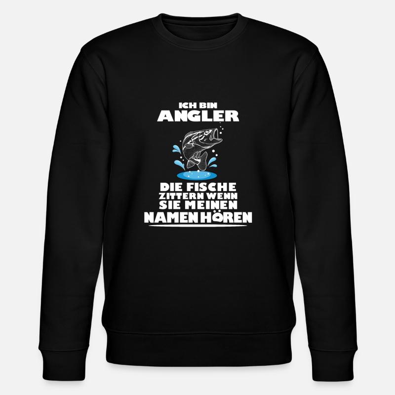 ANGLER LUSTIGER SPRUCH GESCHENK - Stanley/Stella Unisex Bio-Sweatshirt CHANGER  - Schwarz
