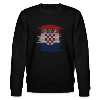 Kroatien Flagge Adria Zagreb Kroatische Fahne - Stanley/Stella Unisex Bio-Sweatshirt CHANGER  - Schwarz - Vorne - Nik (191cm) & Marisol (170cm)