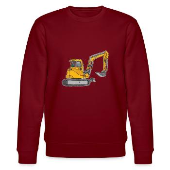 Yellow digger / excavators - Stanley/Stella CHANGER Unisex Organic Sweatshirt - burgundy - Front - Nik (191cm) & Marisol (170cm)