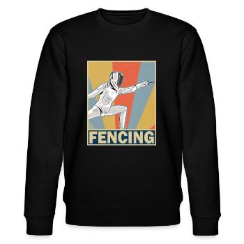 fencing - Stanley/Stella CHANGER Unisex Organic Sweatshirt - black - Front - Nik (191cm) & Marisol (170cm)