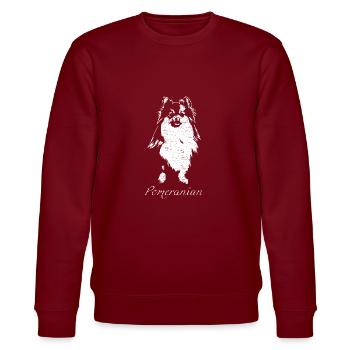 Zwergspitz Pomeranian - Stanley/Stella Unisex Bio-Sweatshirt CHANGER  - Burgunderrot - Vorne - Nik (191cm) & Marisol (170cm)