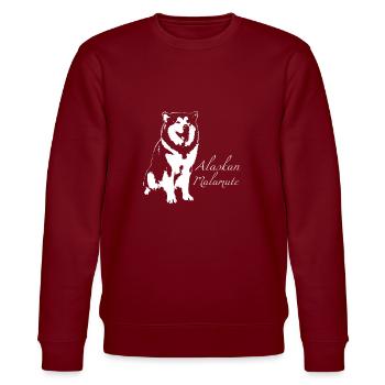 Alaskan Malamute - Stanley/Stella Unisex Bio-Sweatshirt CHANGER  - Burgunderrot - Vorne - Nik (191cm) & Marisol (170cm)
