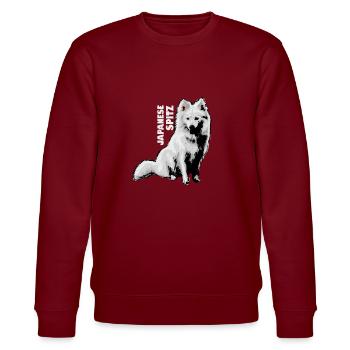 Japan Spitz - Stanley/Stella Unisex Bio-Sweatshirt CHANGER  - Burgunderrot - Vorne - Nik (191cm) & Marisol (170cm)